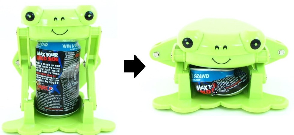 frog can crusher two states from uncrushed to crushed